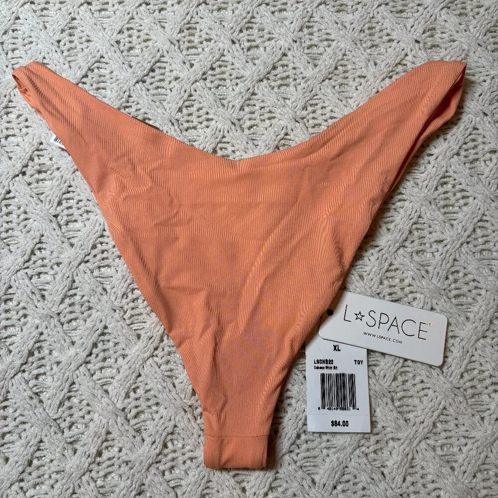 NWT L*Space‎ Classic High-Cut Bikini Bottom Orange Women’s Size XL - NWT